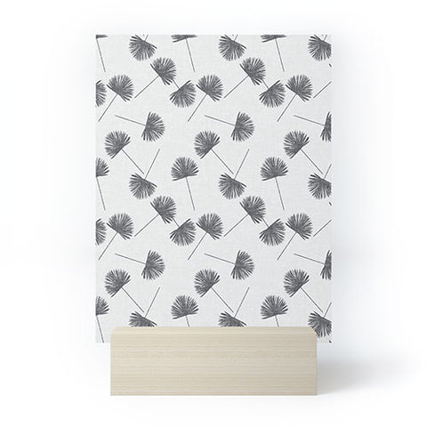 Little Arrow Design Co Woven Fan Palm in Grey Mini Art Print