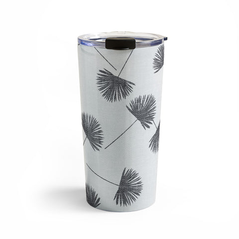 Little Arrow Design Co Woven Fan Palm in Grey Travel Mug