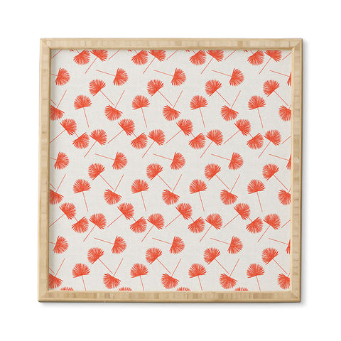 Little Arrow Design Co Woven Fan Palm in Orange Framed Wall Art