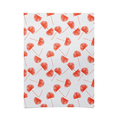 Little Arrow Design Co Woven Fan Palm in Orange Poster