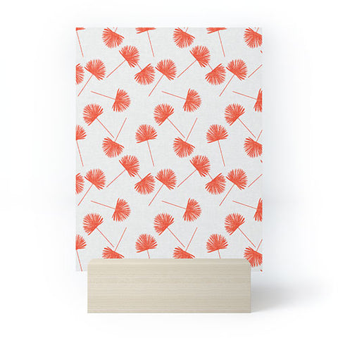 Little Arrow Design Co Woven Fan Palm in Orange Mini Art Print