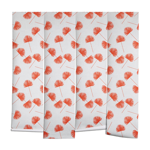 Little Arrow Design Co Woven Fan Palm in Orange Wall Mural