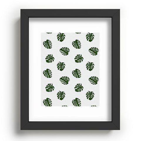 Little Arrow Design Co Woven Monstera in Green Recessed Framing Rectangle