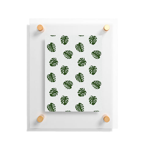 Little Arrow Design Co Woven Monstera in Green Floating Acrylic Print