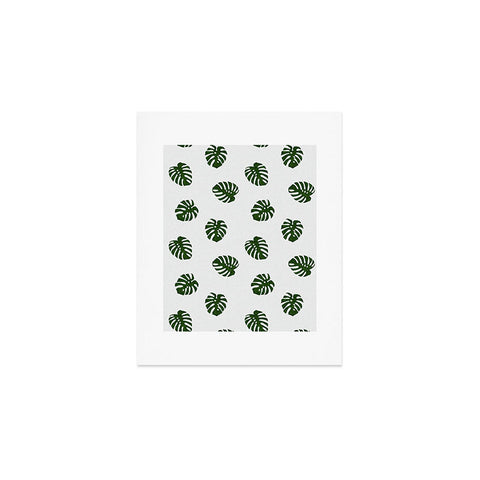 Little Arrow Design Co Woven Monstera in Green Art Print