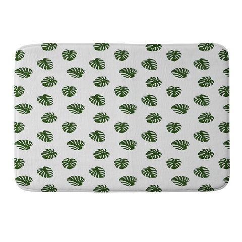 Little Arrow Design Co Woven Monstera in Green Memory Foam Bath Mat