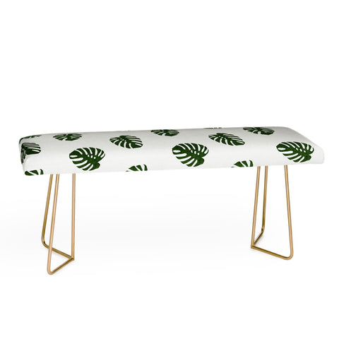 Little Arrow Design Co Woven Monstera in Green Bench