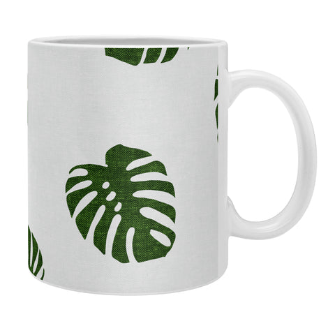Little Arrow Design Co Woven Monstera in Green Coffee Mug