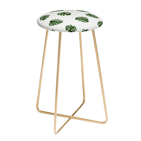 Little Arrow Design Co Woven Monstera in Green Counter Stool