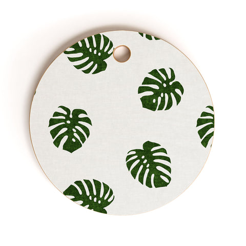 Little Arrow Design Co Woven Monstera in Green Cutting Board Round