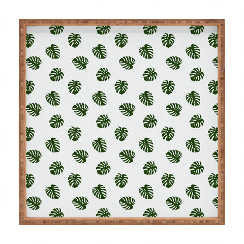 Little Arrow Design Co Woven Monstera in Green Square Tray