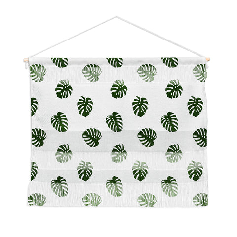 Little Arrow Design Co Woven Monstera in Green Wall Hanging Landscape