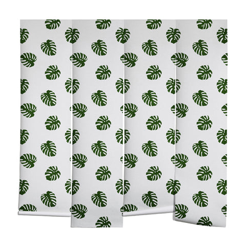 Little Arrow Design Co Woven Monstera in Green Wall Mural