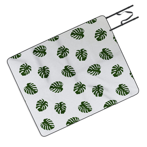 Little Arrow Design Co Woven Monstera in Green Picnic Blanket
