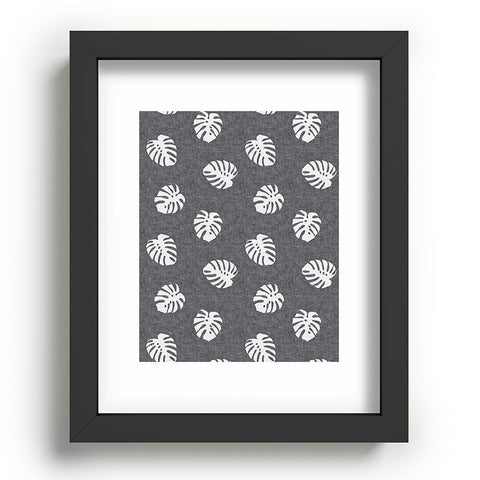Little Arrow Design Co Woven Monstera on Grey Recessed Framing Rectangle