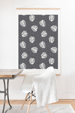 Little Arrow Design Co Woven Monstera on Grey Art Print And Hanger