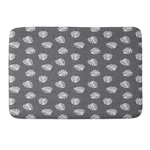 Little Arrow Design Co Woven Monstera on Grey Memory Foam Bath Mat