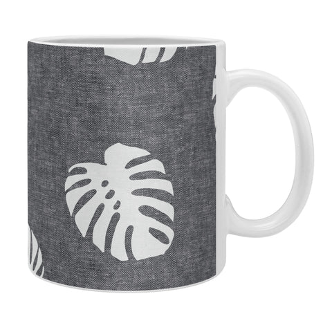 Little Arrow Design Co Woven Monstera on Grey Coffee Mug