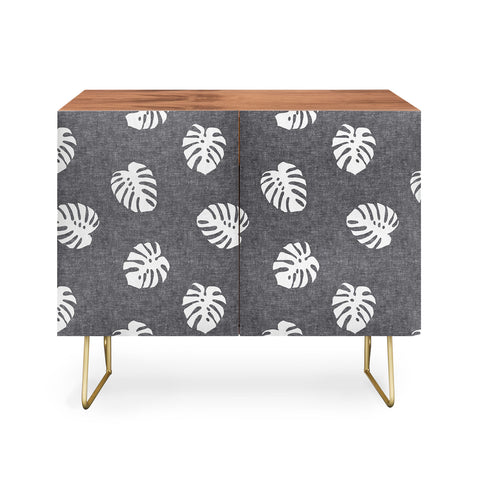 Little Arrow Design Co Woven Monstera on Grey Credenza