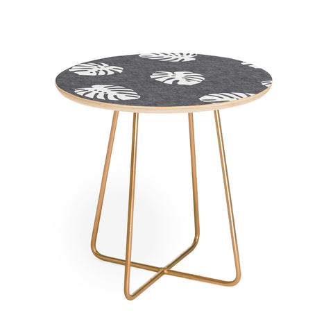 Little Arrow Design Co Woven Monstera on Grey Round Side Table