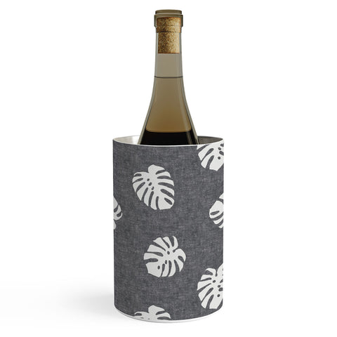 Little Arrow Design Co Woven Monstera on Grey Wine Chiller