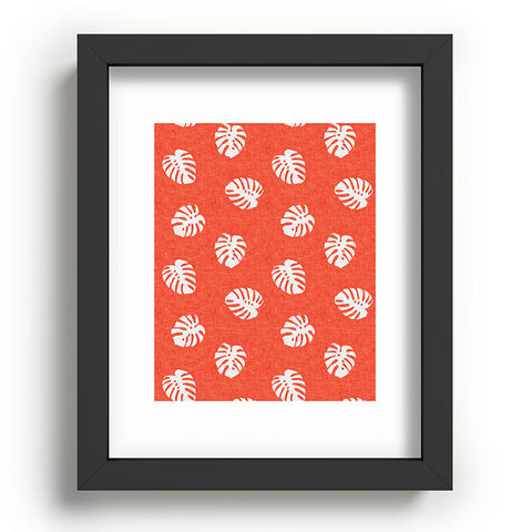 Little Arrow Design Co Woven Monstera on Orange Recessed Framing Rectangle
