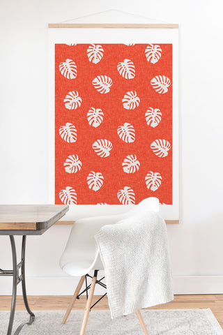 Little Arrow Design Co Woven Monstera on Orange Art Print And Hanger