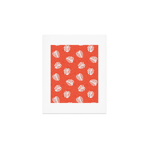 Little Arrow Design Co Woven Monstera on Orange Art Print
