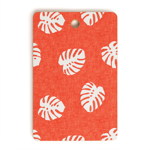 Little Arrow Design Co Woven Monstera on Orange Cutting Board Rectangle