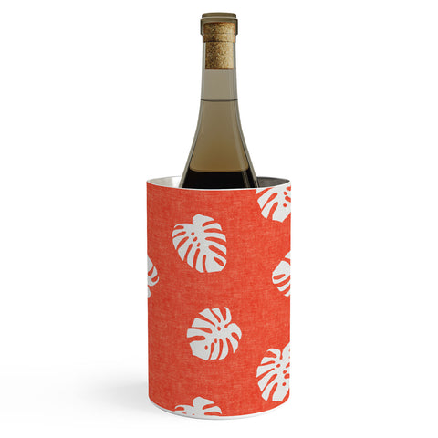Little Arrow Design Co Woven Monstera on Orange Wine Chiller