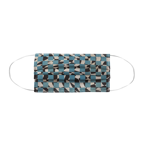 Little Dean Abstract checked blue and black Face Mask