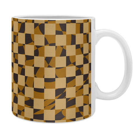 Little Dean Abstract checked in golden och Coffee Mug