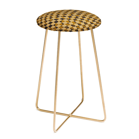 Little Dean Abstract checked in golden och Counter Stool