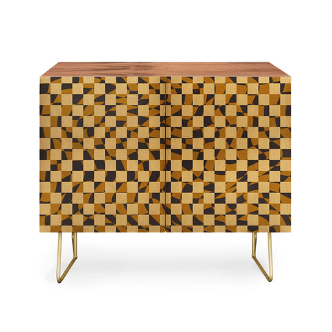 Little Dean Abstract checked in golden och Credenza