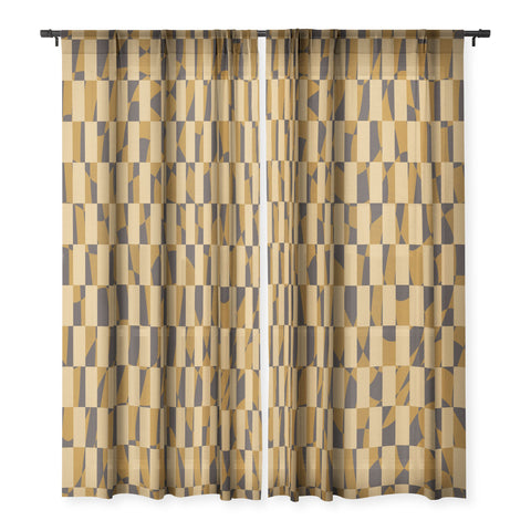 Little Dean Abstract checked in golden och Sheer Non Repeat