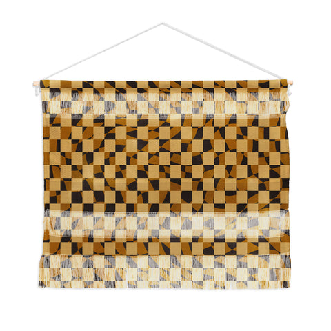 Little Dean Abstract checked in golden och Wall Hanging Landscape