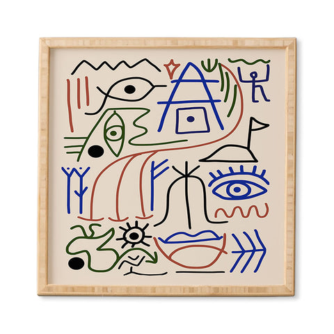 Little Dean Abstract line art 001 Framed Wall Art