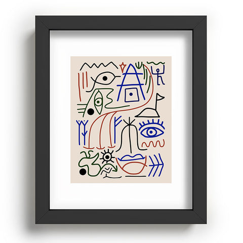 Little Dean Abstract line art 001 Recessed Framing Rectangle