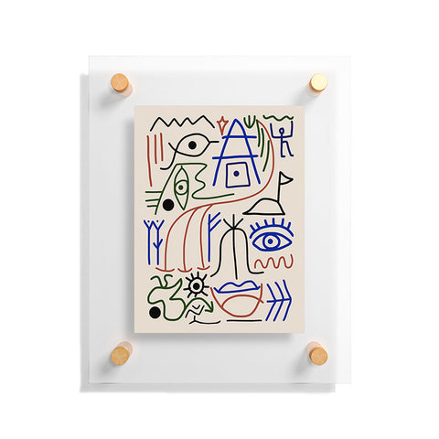 Little Dean Abstract line art 001 Floating Acrylic Print