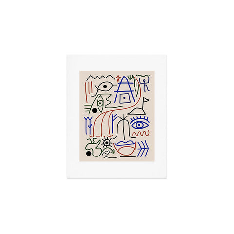 Little Dean Abstract line art 001 Art Print