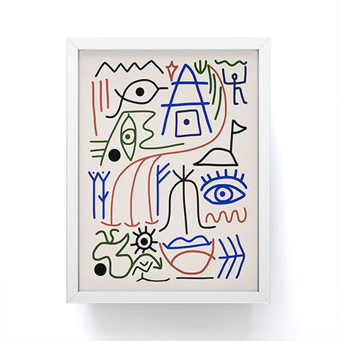 Little Dean Abstract line art 001 Framed Mini Art Print