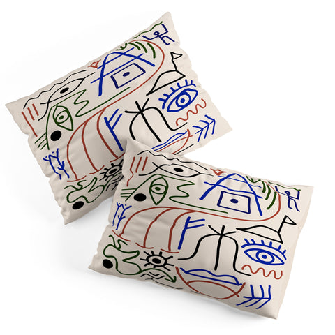 Little Dean Abstract line art 001 Pillow Shams