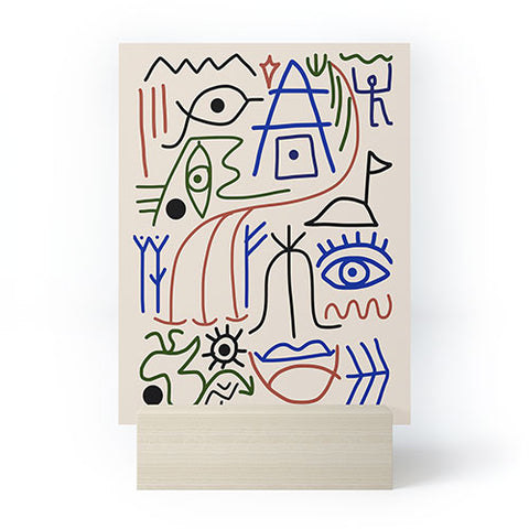 Little Dean Abstract line art 001 Mini Art Print