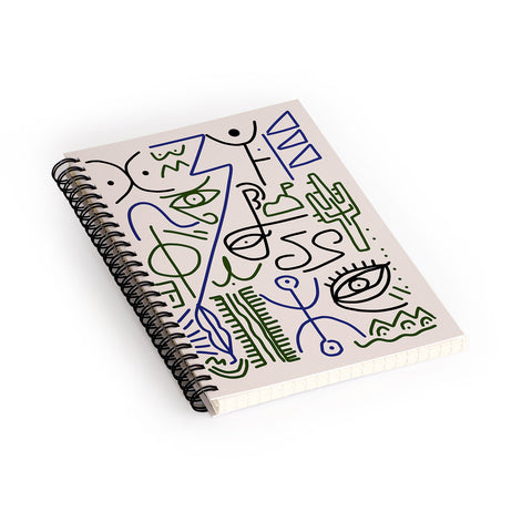 Little Dean Abstract line art 002 Spiral Notebook