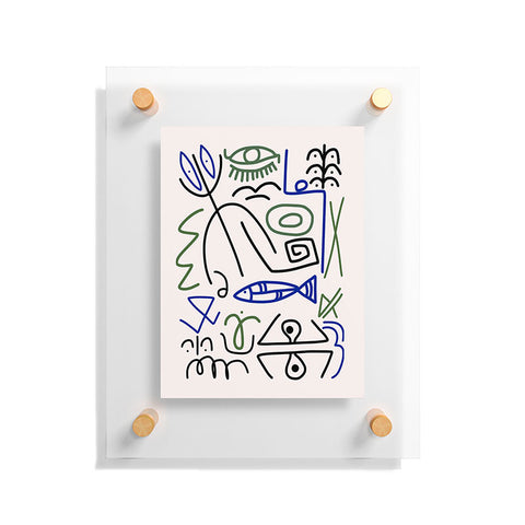 Little Dean Abstract line art 003 Floating Acrylic Print
