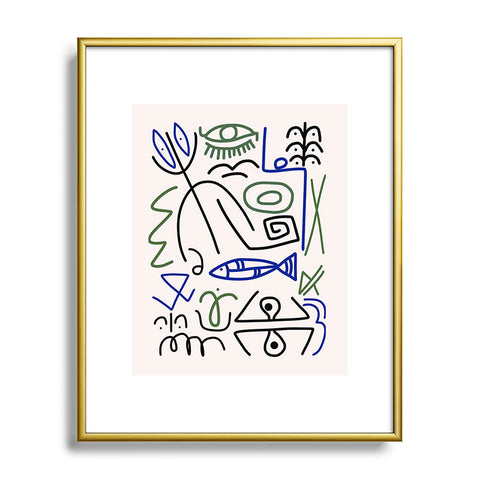 Little Dean Abstract line art 003 Metal Framed Art Print