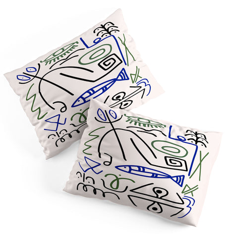 Little Dean Abstract line art 003 Pillow Shams
