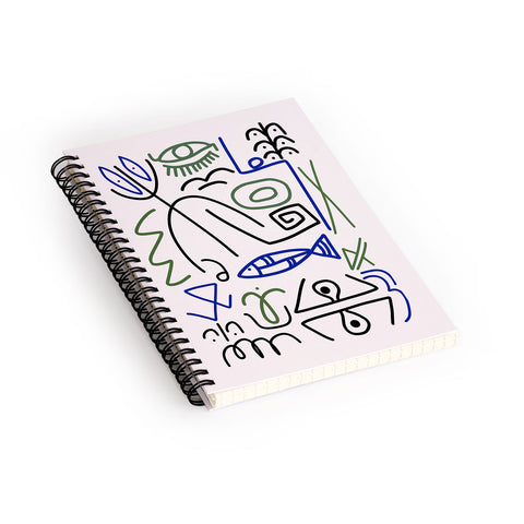 Little Dean Abstract line art 003 Spiral Notebook