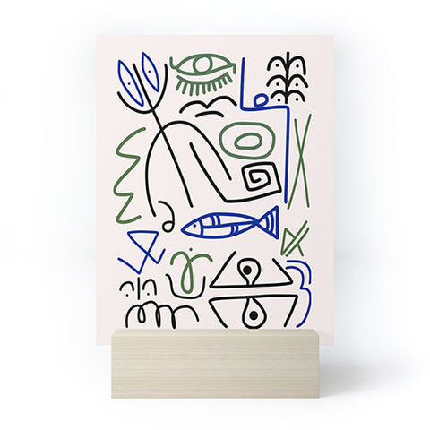 Little Dean Abstract line art 003 Mini Art Print