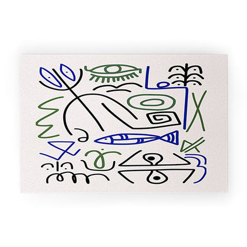 Little Dean Abstract line art 003 Welcome Mat
